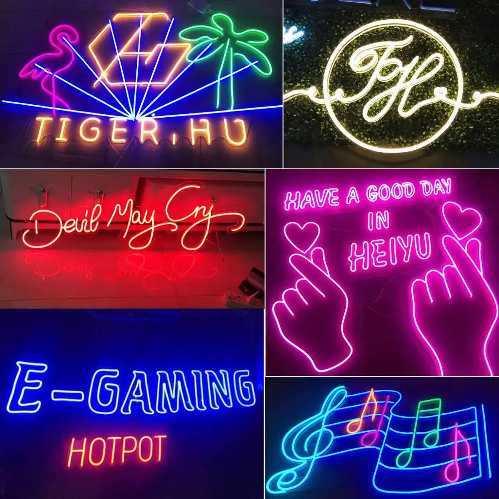 neon lights for rooms decoration DC 12V LED Soft neon tube light bendable for DIY Letters Waterproof neon lamp