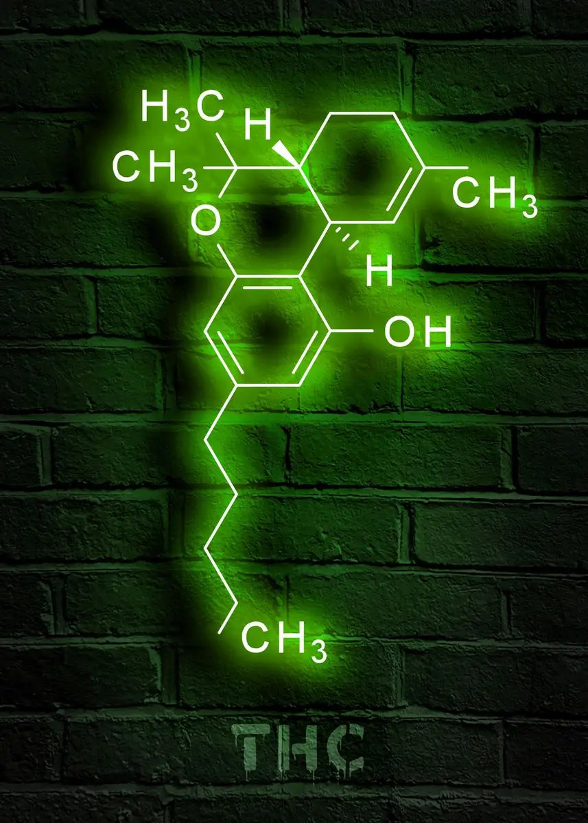 Neon Style Chemistry Molecules Poster Physics Science Prints