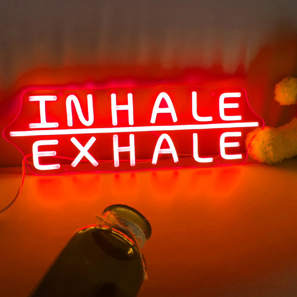 INHALE EXHALE Neon Sign Light, Yoga Neon Sign For Wall Art Decor, Adjustable Brightness Neon Sign Gym Sign, Yoga Studio