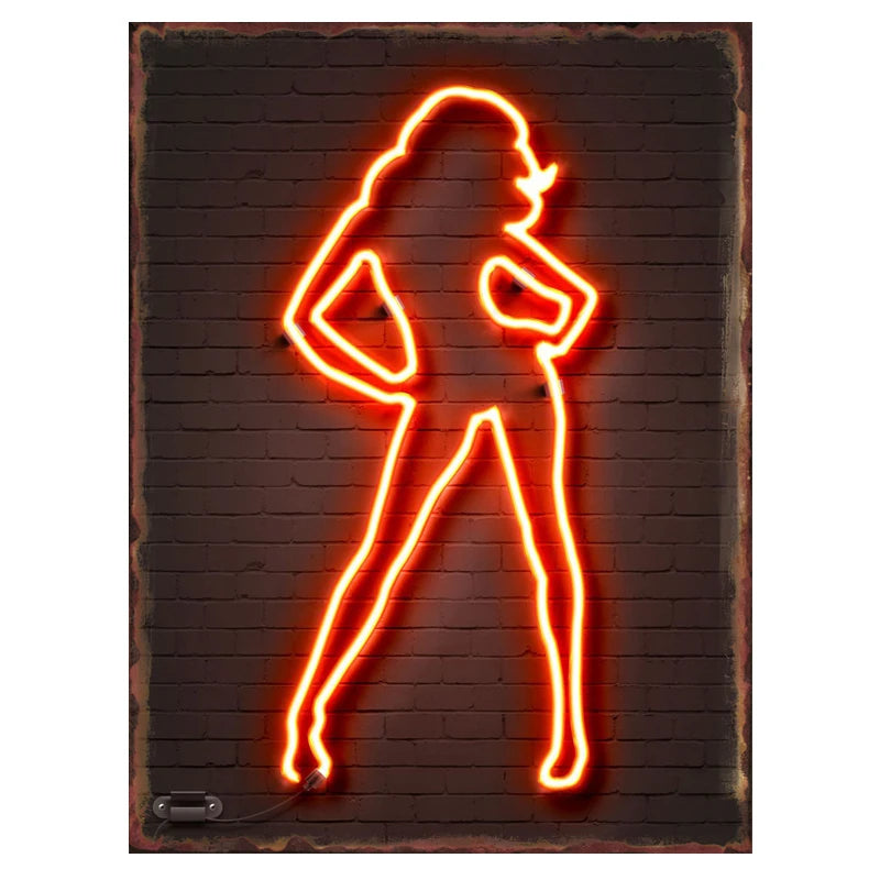 Neon Slogan for Bar Metal Tin Sign