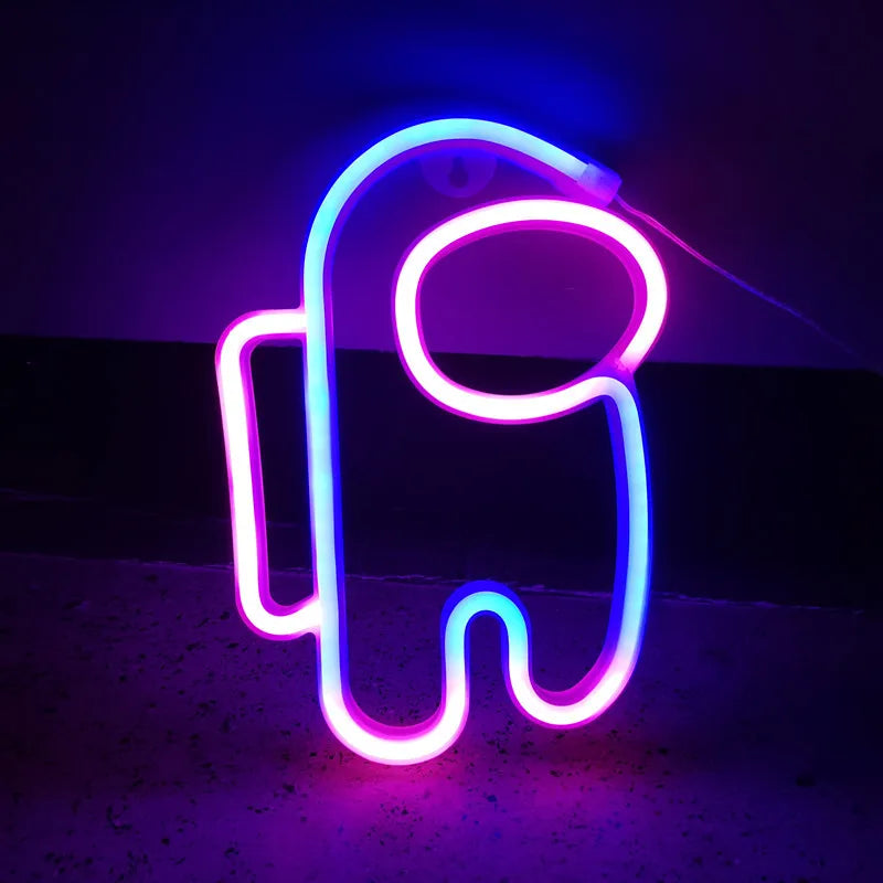 Astronaut Neon Sign USB Batteries