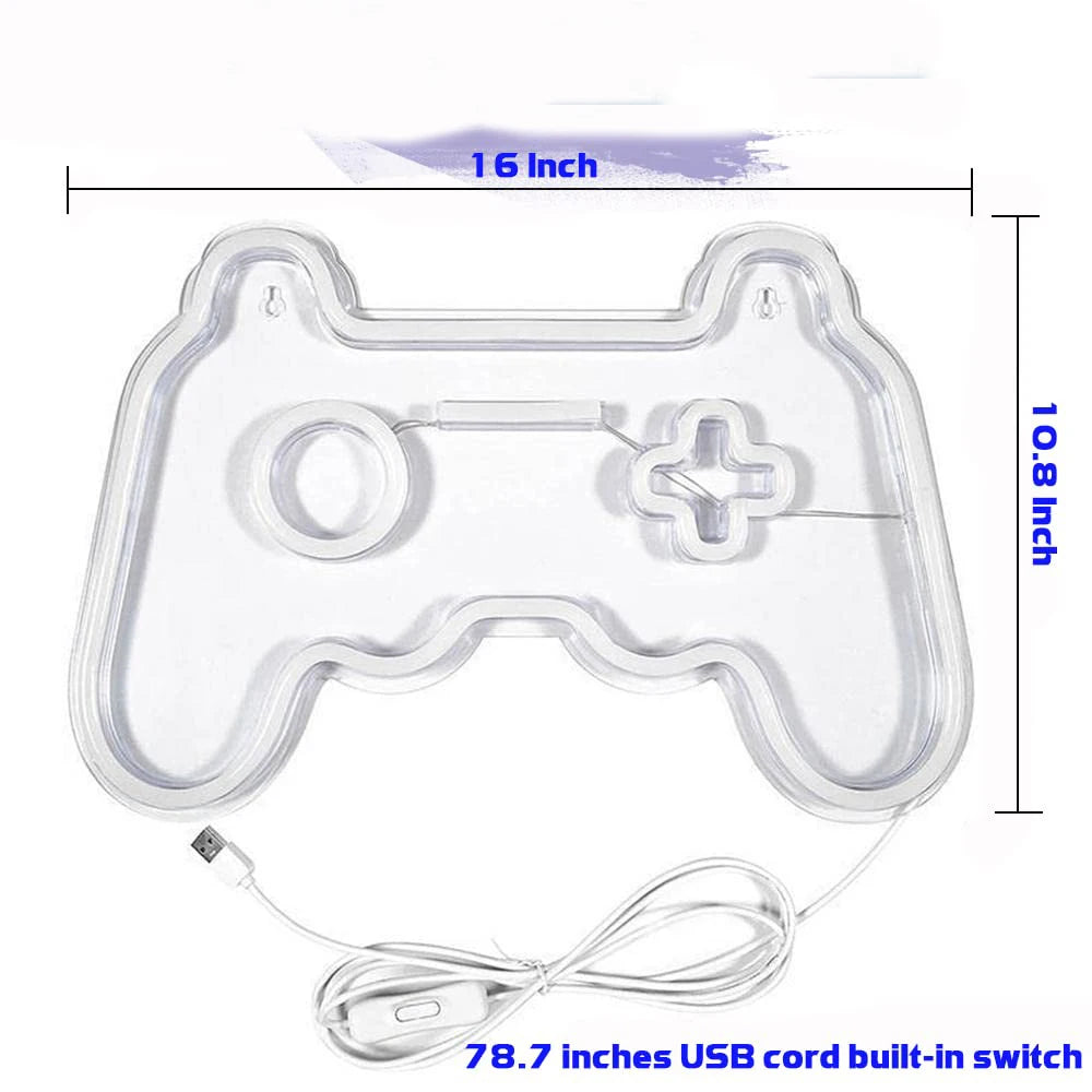 Gamepad Neon Sign for Gamer Room