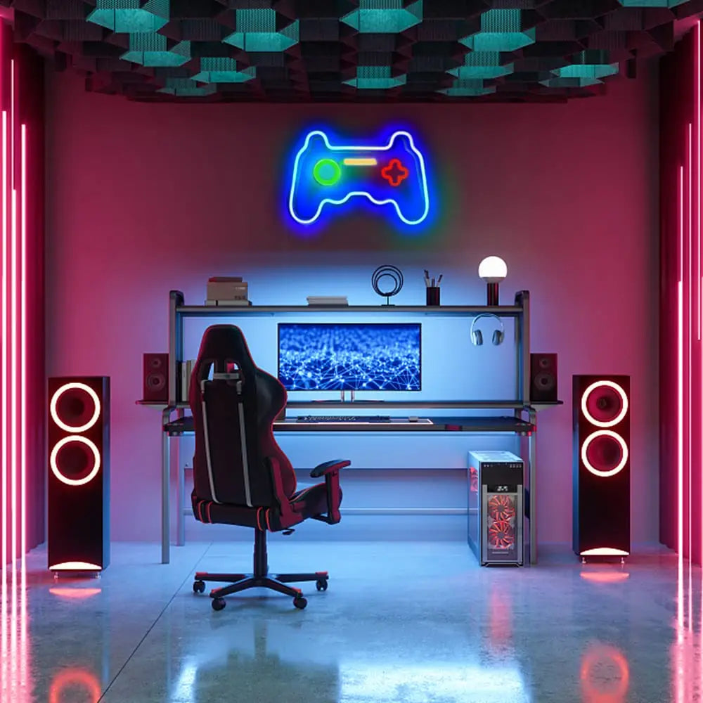 Gamepad Neon Sign for Gamer Room