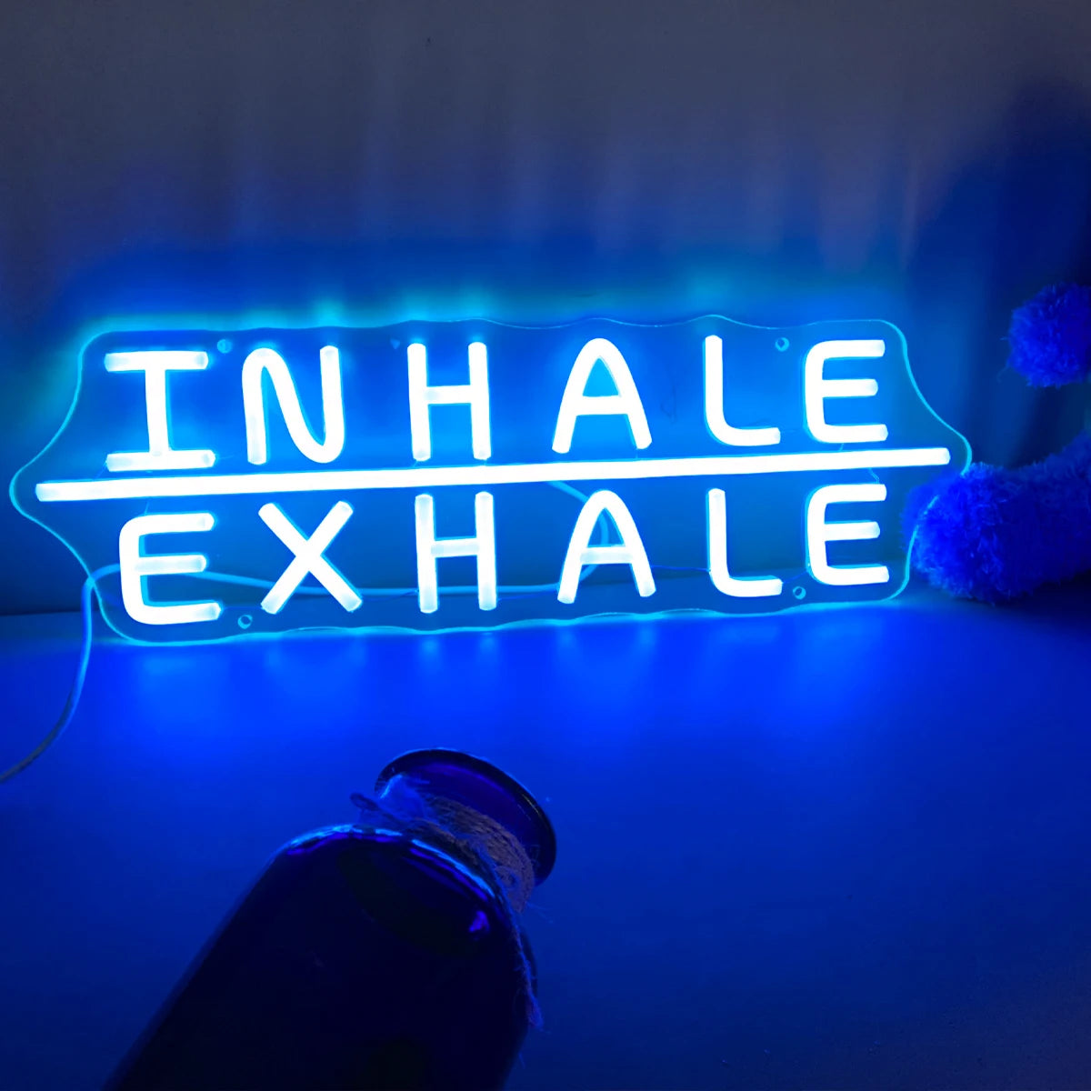 INHALE EXHALE Neon Sign Light, Yoga Neon Sign For Wall Art Decor, Adjustable Brightness Neon Sign Gym Sign, Yoga Studio