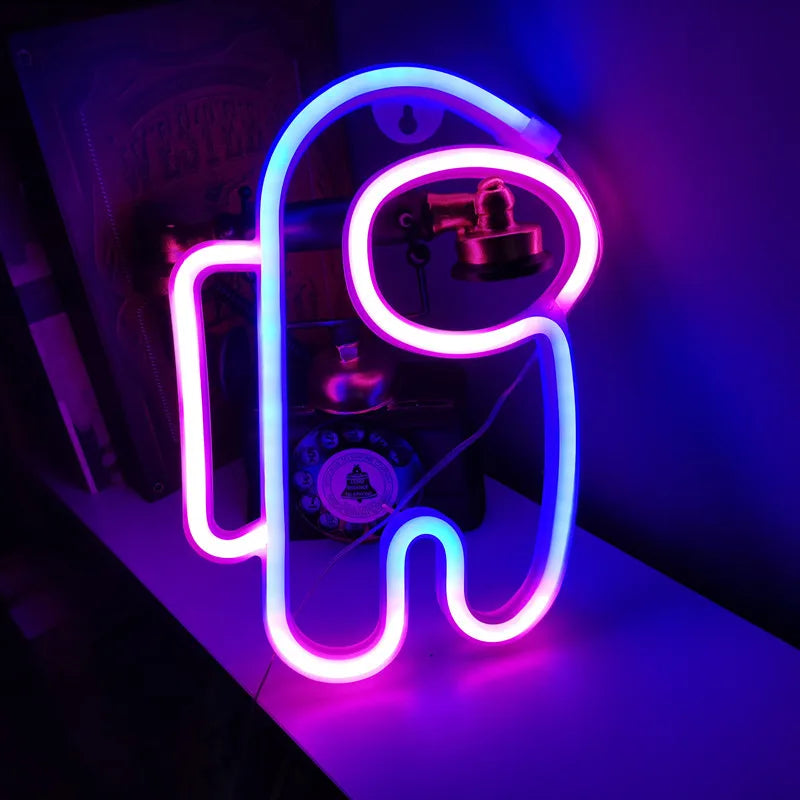Astronaut Neon Sign USB Batteries