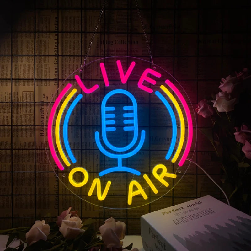 Live On Air Neon Signs