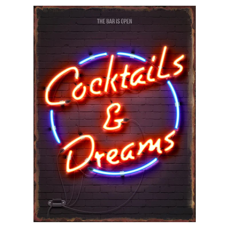 Neon Slogan for Bar Metal Tin Sign