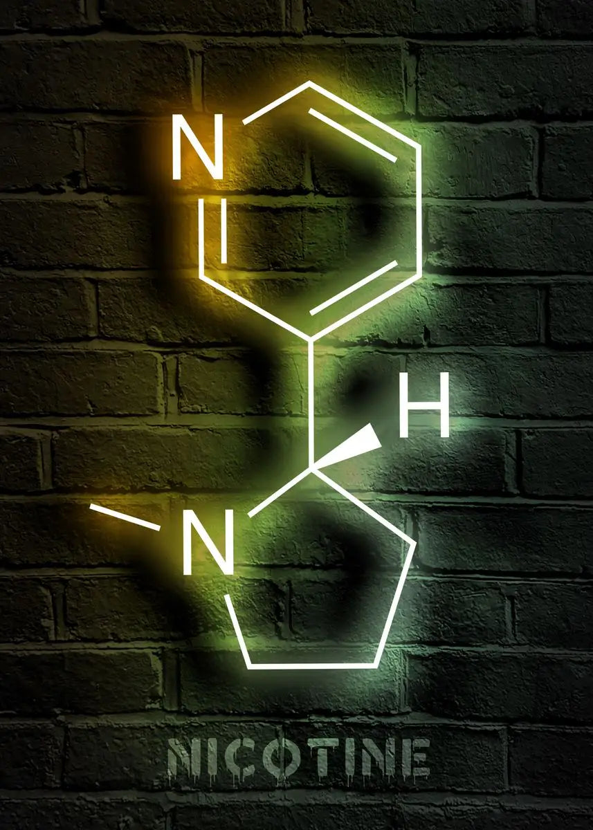 Neon Style Chemistry Molecules Poster Physics Science Prints