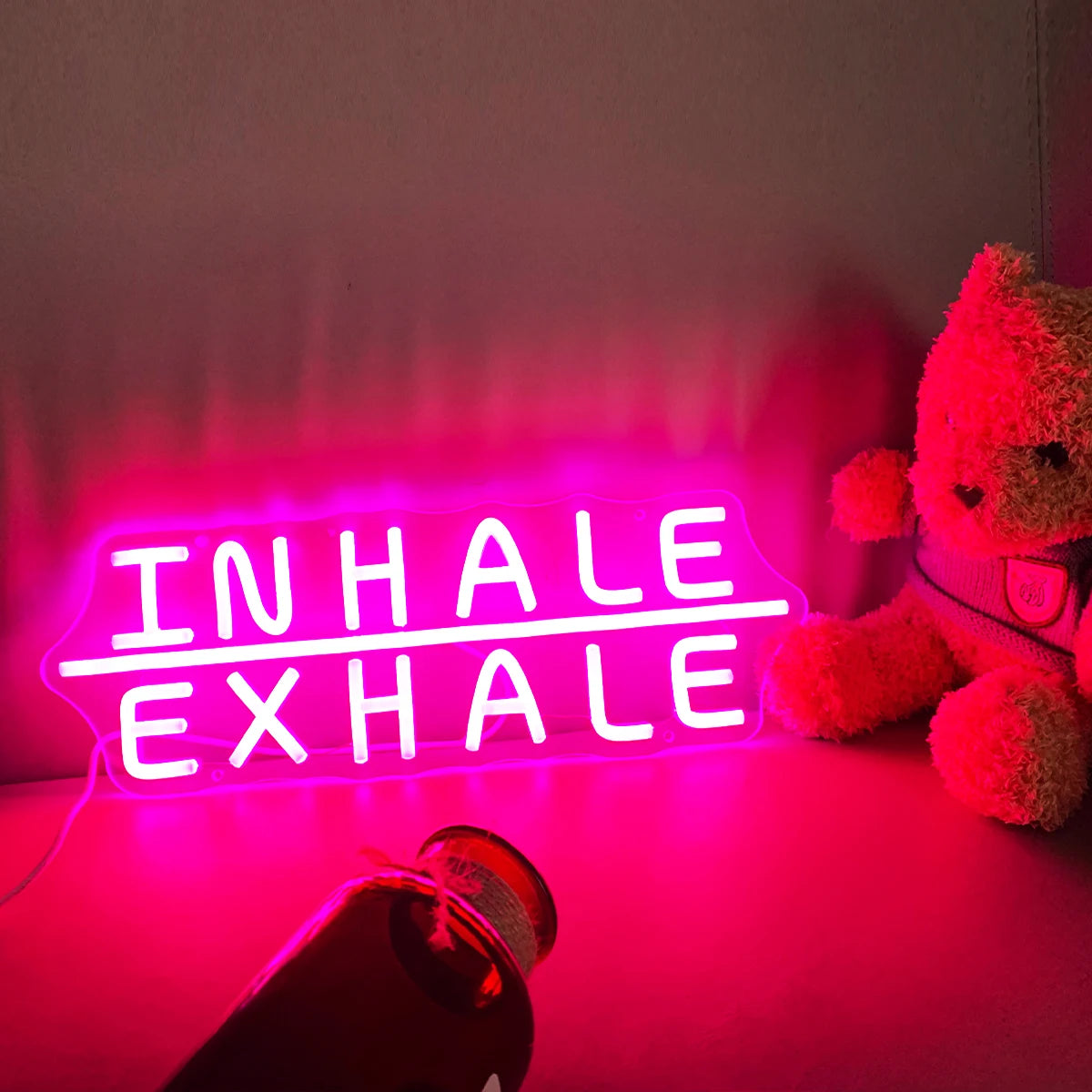 INHALE EXHALE Neon Sign Light, Yoga Neon Sign For Wall Art Decor, Adjustable Brightness Neon Sign Gym Sign, Yoga Studio