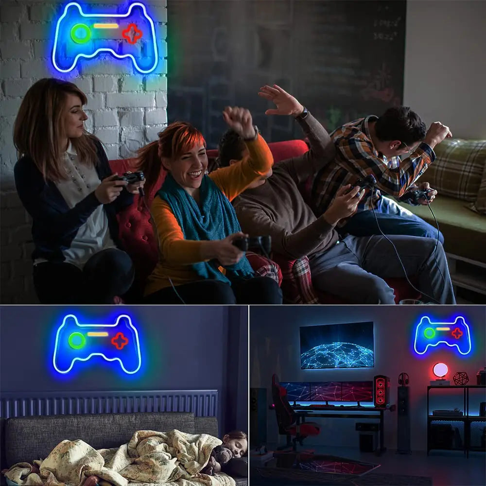 Gamepad Neon Sign for Gamer Room