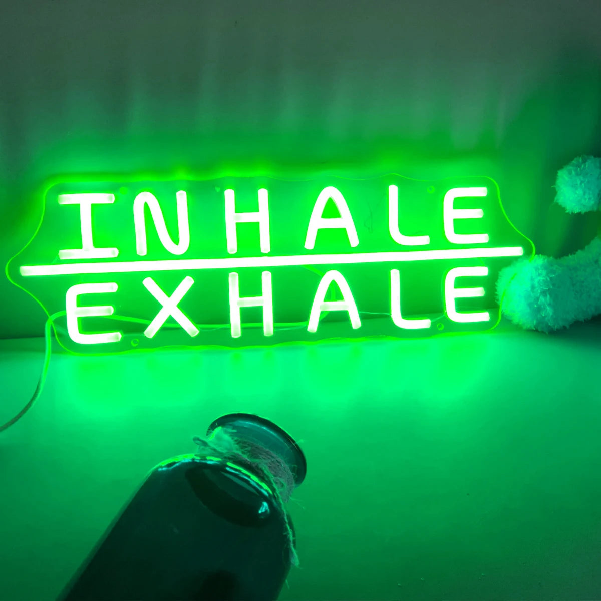 INHALE EXHALE Neon Sign Light, Yoga Neon Sign For Wall Art Decor, Adjustable Brightness Neon Sign Gym Sign, Yoga Studio