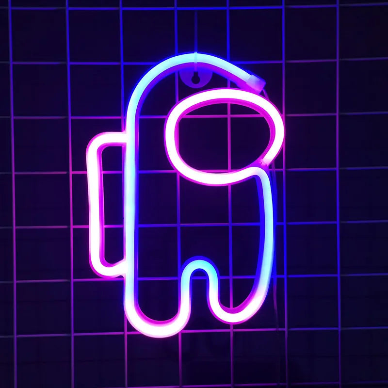 Astronaut Neon Sign USB Batteries