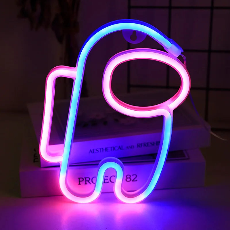 Astronaut Neon Sign USB Batteries