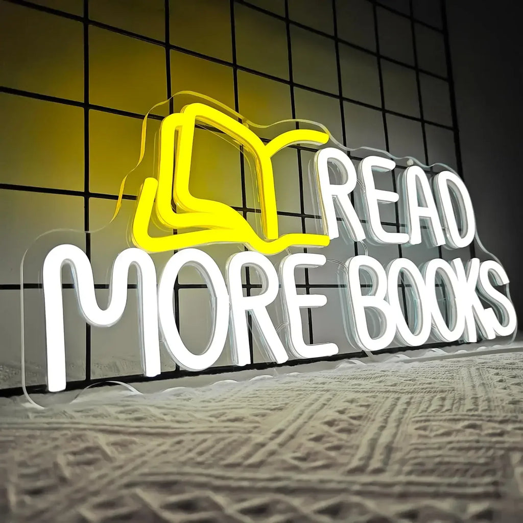 Read More Books Neon Sign LED Neon Light for Classroom Bedroom Bookstore Reading Room Library Museum Study Room Decor